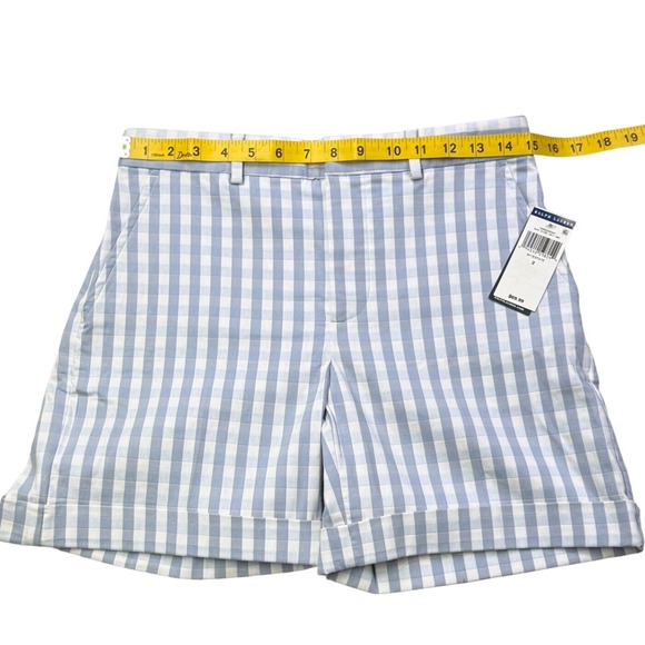 Lauren Ralph Lauren Gingham Shorts Blue White Size 2 Cuffed NWT - Picture 8 of 9